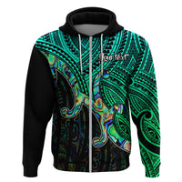 Aotearoa Maori Koru Hoodie Polynesian Pacific Tribal Blue LT9 Zip Hoodie Blue - Polynesian Pride