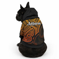 Aotearoa Maori Koru Pet Hoodie Polynesian Pacific Tribal - Gold LT9 - Polynesian Pride