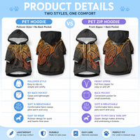 Aotearoa Maori Koru Pet Hoodie Polynesian Pacific Tribal - Gold LT9 - Polynesian Pride
