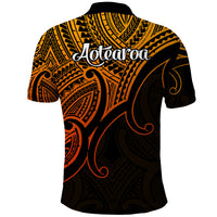 Aotearoa New Zealand Polo Shirt Maori Koru Polynesian Pacific Tribal Gold LT9 - Polynesian Pride