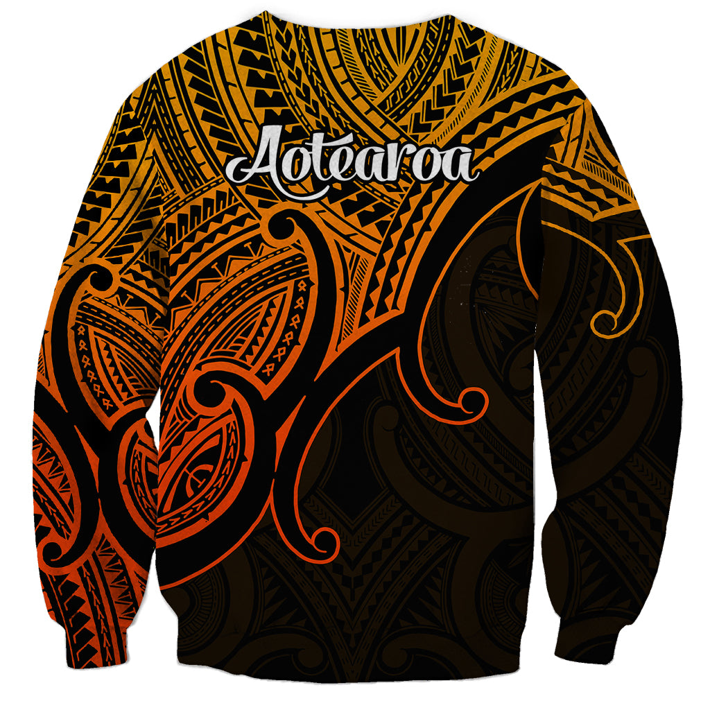 Aotearoa Maori Koru Sweatshirt Polynesian Pacific Tribal - Gold LT9 - Polynesian Pride