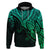 Aotearoa Maori Koru Hoodie Polynesian Pacific Tribal Green LT9 Pullover Hoodie Green - Polynesian Pride