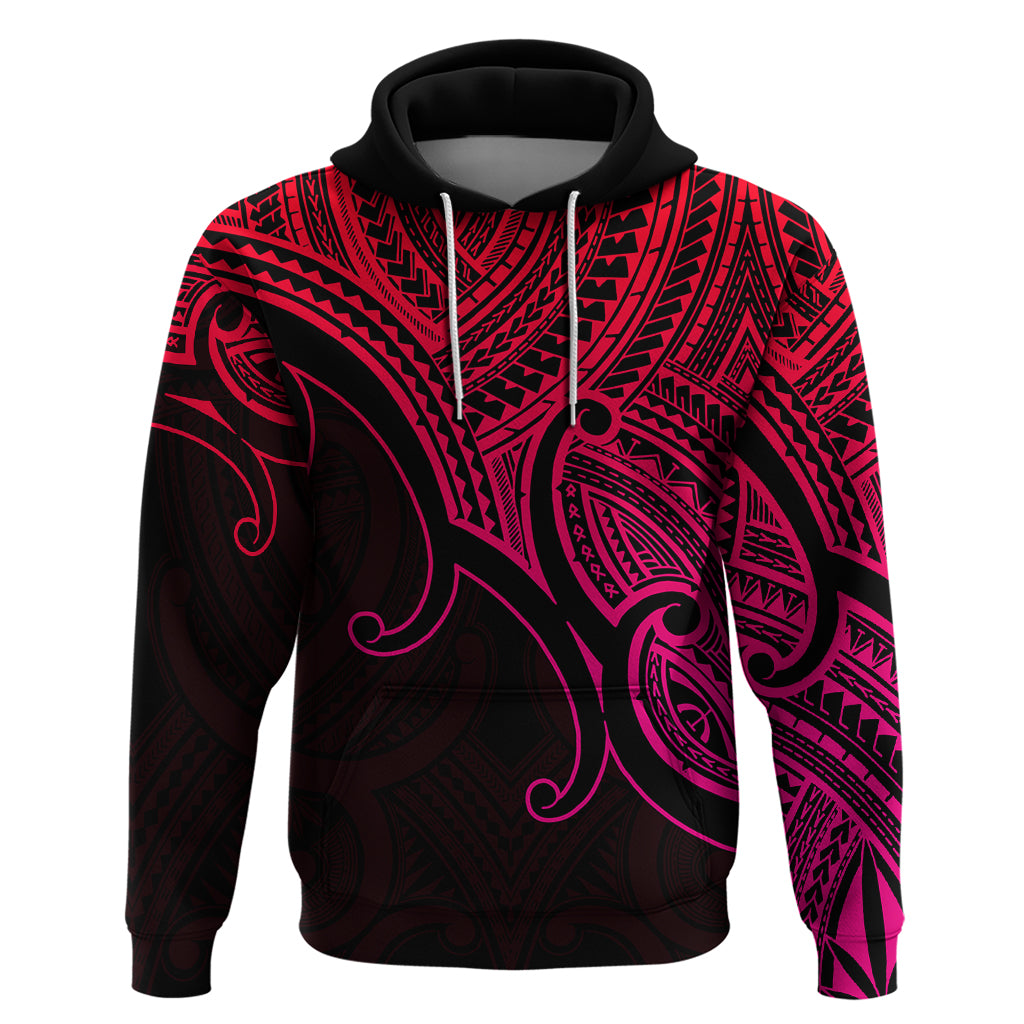 Aotearoa Maori Koru Hoodie Polynesian Pacific Tribal Pink LT9 Pullover Hoodie Pink - Polynesian Pride