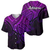 Aotearoa Maori Koru Baseball Jersey Polynesian Pacific Tribal - Purple LT9 - Polynesian Pride
