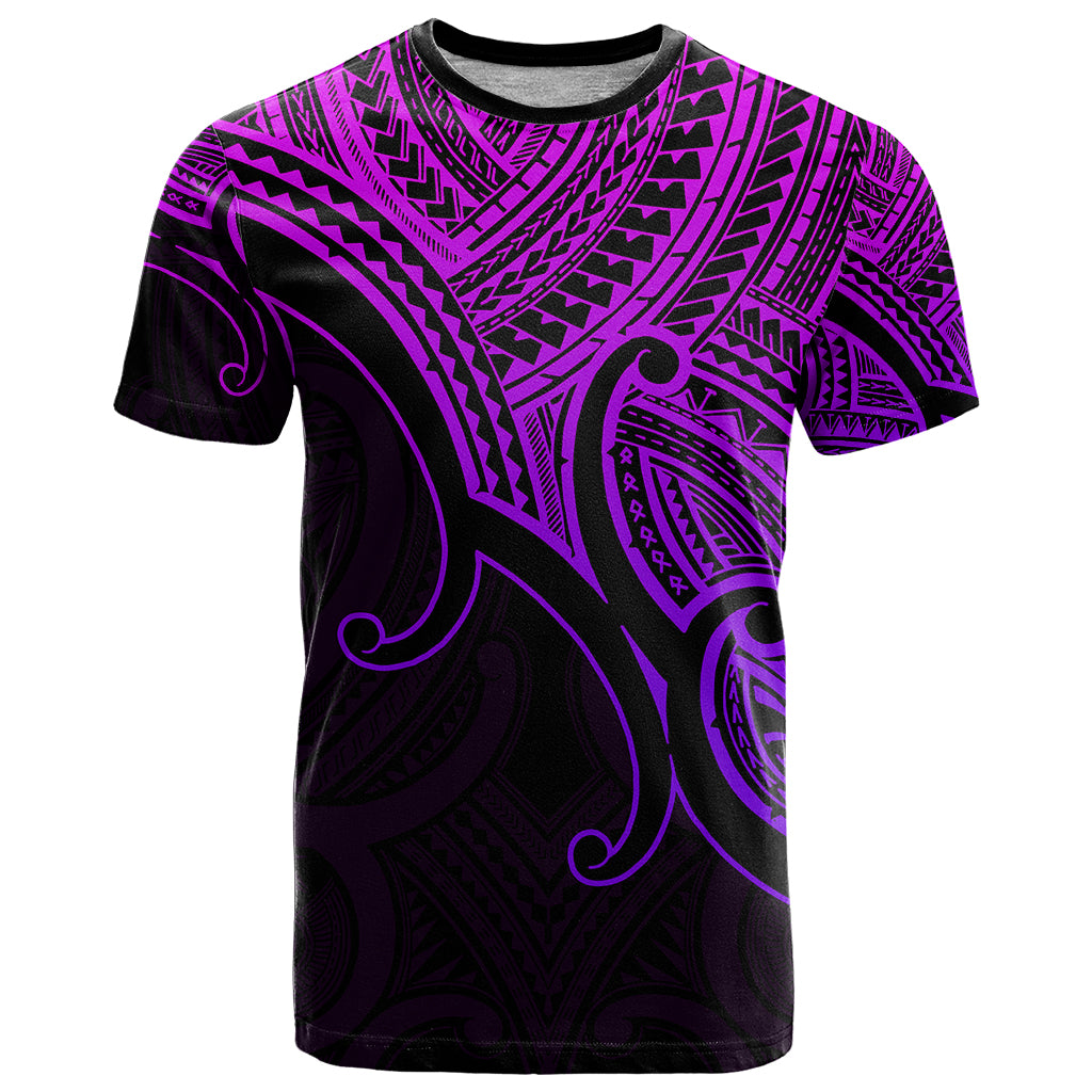 Aotearoa Maori Koru T Shirt Polynesian Pacific Tribal Purple LT9 Purple - Polynesian Pride