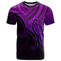 Aotearoa Maori Koru T Shirt Polynesian Pacific Tribal Purple LT9 Purple - Polynesian Pride