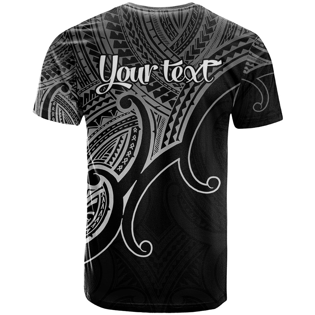 Custom Aotearoa Maori Koru T Shirt Polynesian Pacific Tribal Black LT9 - Polynesian Pride