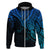 Custom Aotearoa Maori Koru Hoodie Polynesian Pacific Tribal Blue LT9 Zip Hoodie Blue - Polynesian Pride