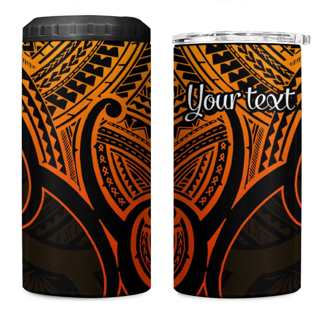 Personalised Aotearoa Papua Shell 4 in 1 Can Cooler Tumbler Gold Polynesian Pacific Tribal