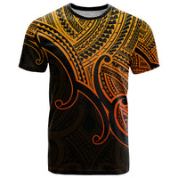 Custom Aotearoa Maori Koru T Shirt Polynesian Pacific Tribal Gold LT9 Gold - Polynesian Pride