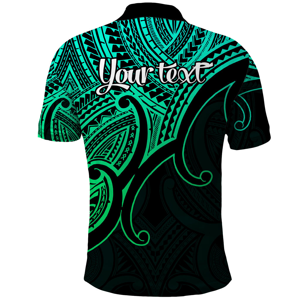 Custom Aotearoa New Zealand Polo Shirt Maori Koru Polynesian Pacific Tribal Green LT9 - Polynesian Pride