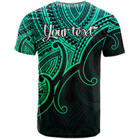 Custom Aotearoa Maori Koru T Shirt Polynesian Pacific Tribal Green LT9 - Polynesian Pride