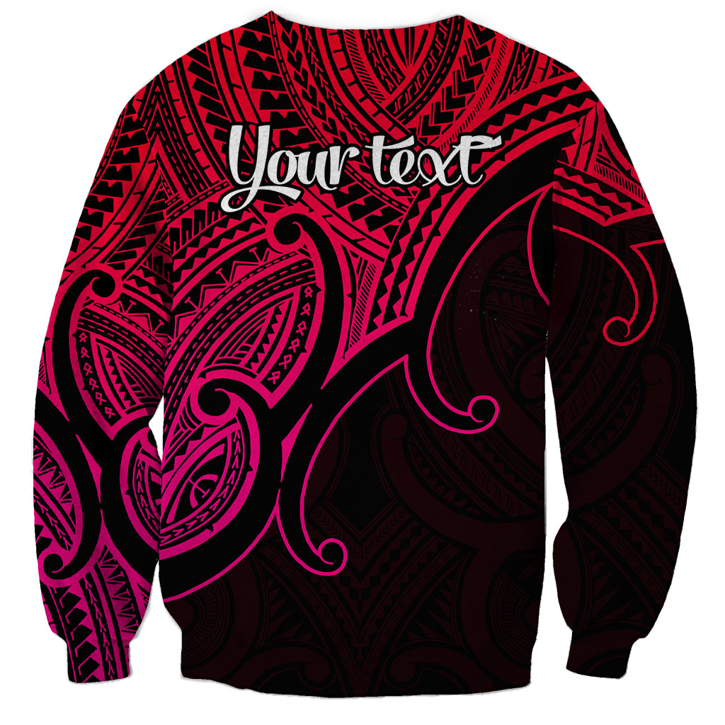 Custom Aotearoa Maori Koru Sweatshirt Polynesian Pacific Tribal - Pink LT9 - Polynesian Pride