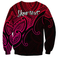 Custom Aotearoa Maori Koru Sweatshirt Polynesian Pacific Tribal - Pink LT9 - Polynesian Pride