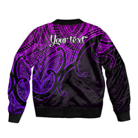 Custom Aotearoa Maori Koru Bomber Jacket Polynesian Pacific Tribal - Purple LT9 - Polynesian Pride