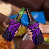 Personalised Aotearoa Papua Shell 4 in 1 Can Cooler Tumbler Purple Polynesian Pacific Tribal