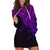 Custom Aotearoa Maori Koru Hoodie Dress Polynesian Pacific Tribal - Purple LT9 Purple - Polynesian Pride