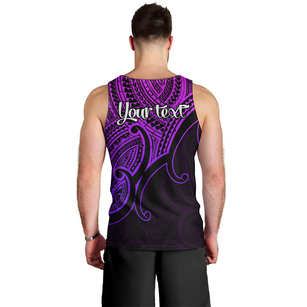 Custom Aotearoa Maori Koru Men Tank Top Polynesian Pacific Tribal - Purple LT9 - Polynesian Pride