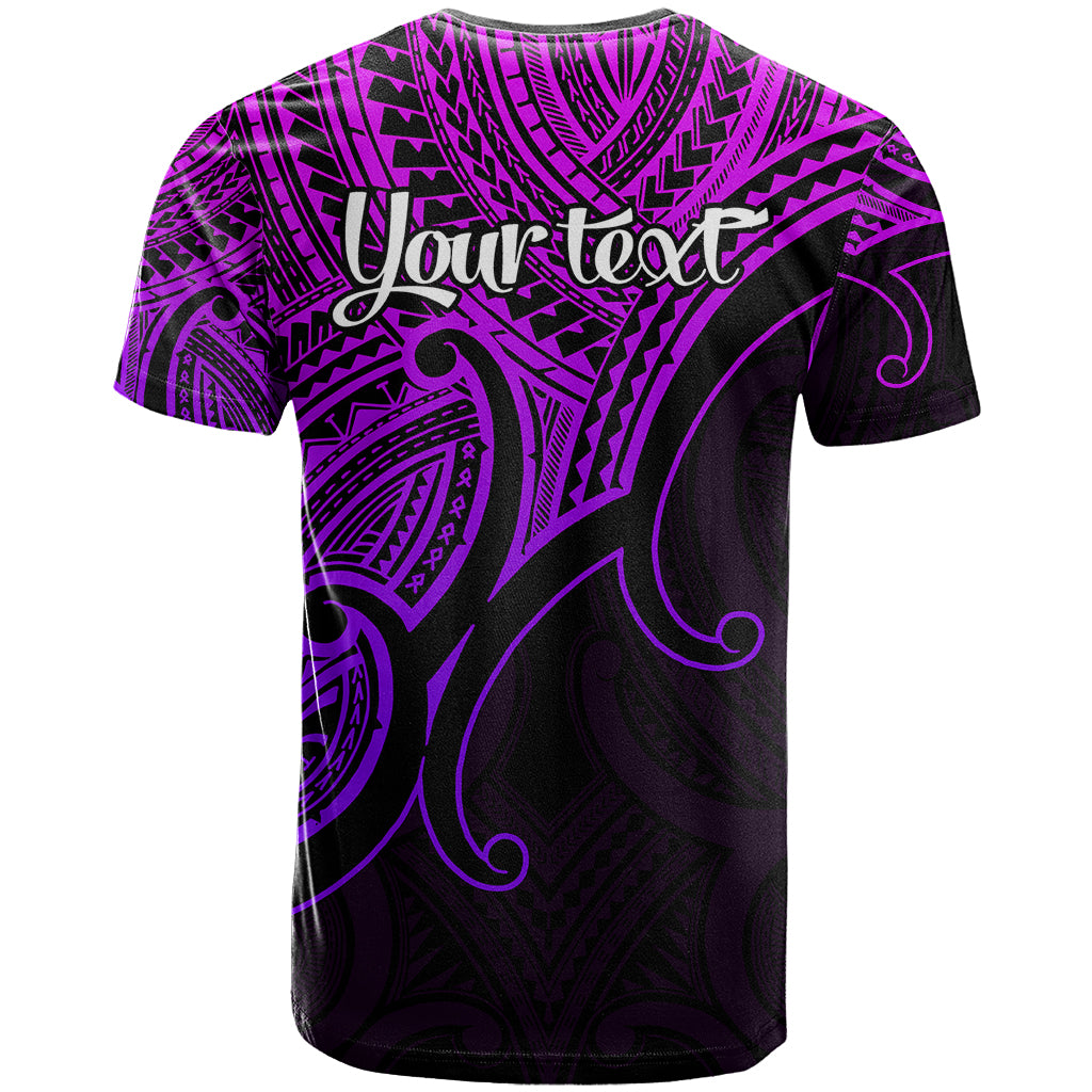 Custom Aotearoa Maori Koru T Shirt Polynesian Pacific Tribal Purple LT9 - Polynesian Pride