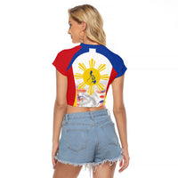 Philippines Flag Day Raglan Cropped T Shirt Filipino Feather Pattern