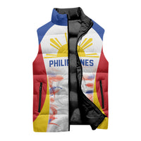 Philippines Flag Day Sleeveless Puffer Jacket Filipino Feather Pattern