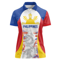 Philippines Flag Day Women Polo Shirt Filipino Feather Pattern