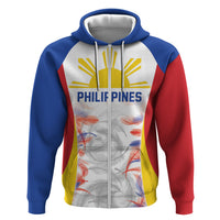 Philippines Flag Day Zip Hoodie Filipino Feather Pattern