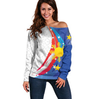 Philippines Flag Day Off Shoulder Sweater Filipino Pride Shines Bright On Flag Day