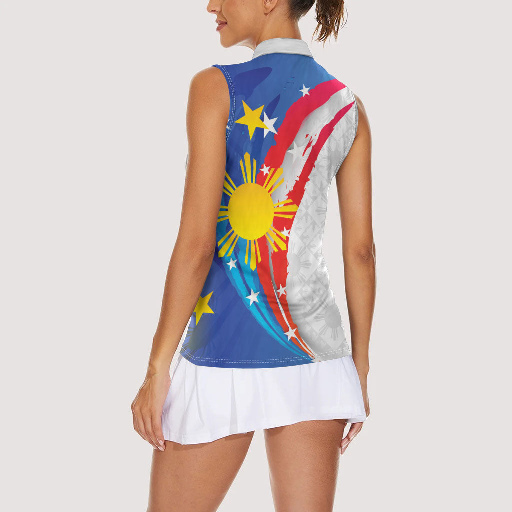 Philippines Flag Day Women Sleeveless Polo Shirt Filipino Pride Shines Bright On Flag Day LT9 - Polynesian Pride