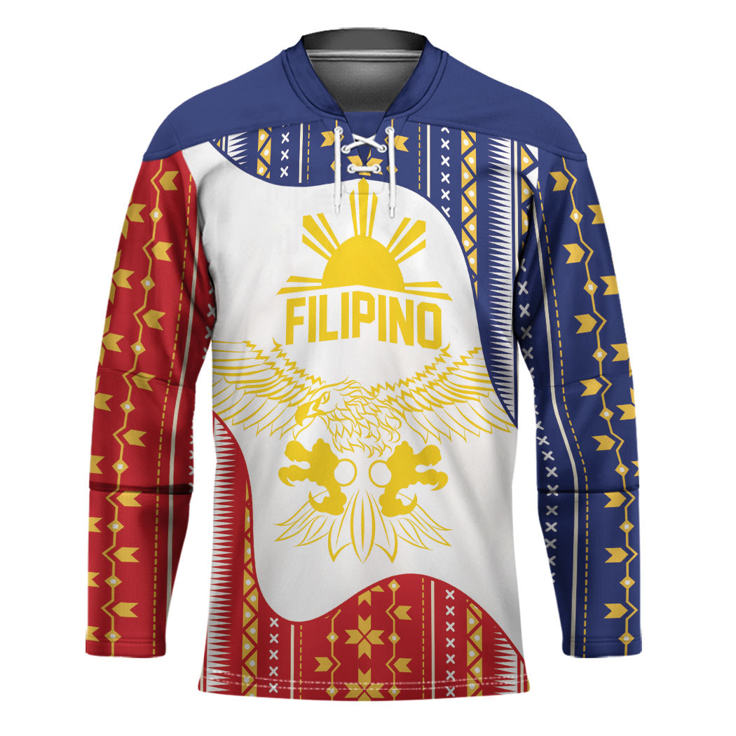 Philippines Flag Day Hockey Jersey Filipino Traditional Igorot Tribal Pattern