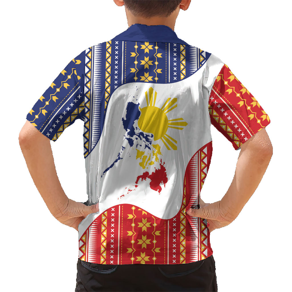 Philippines Flag Day Kid Hawaiian Shirt Filipino Traditional Igorot Tribal Pattern