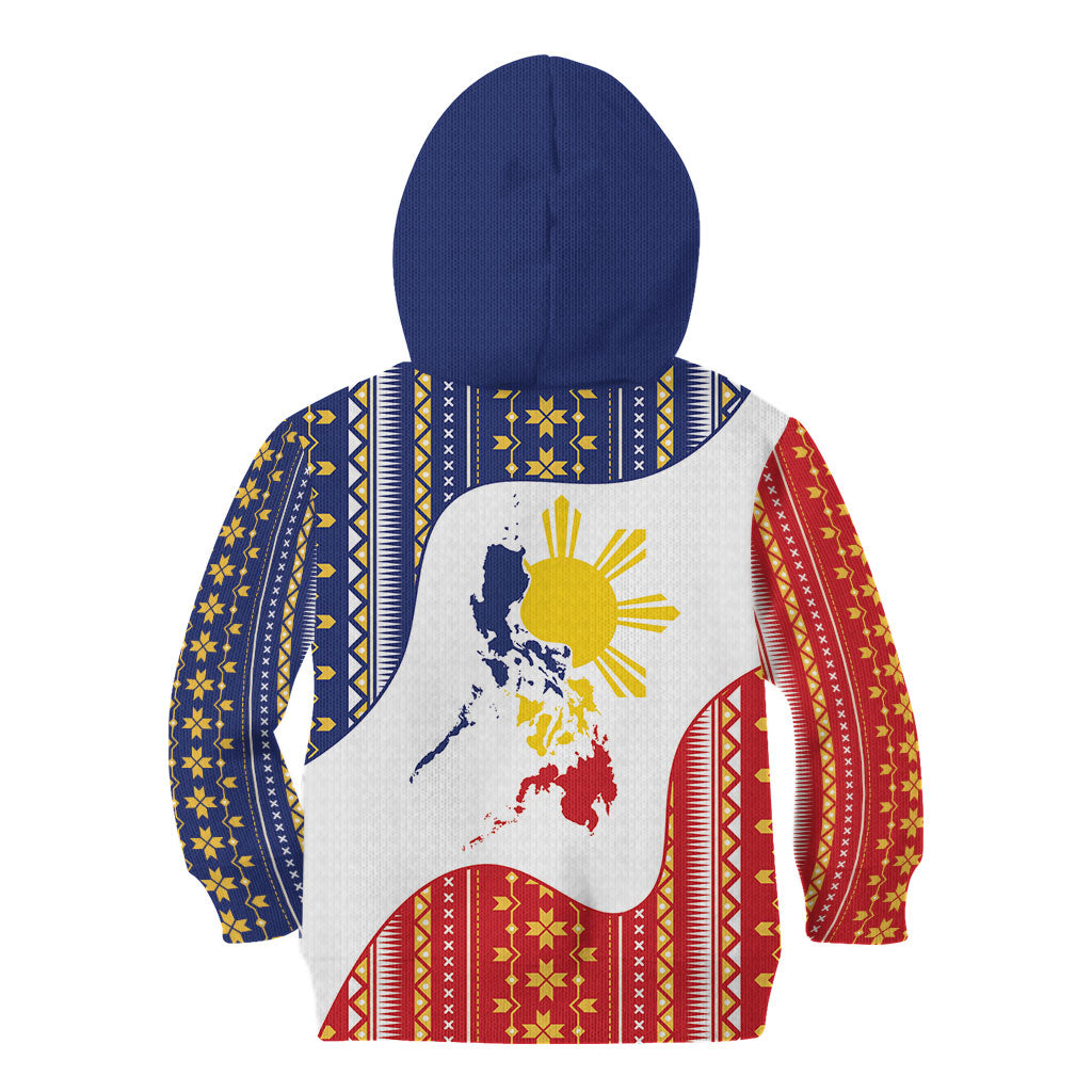 Philippines Flag Day Kid Hoodie Filipino Traditional Igorot Tribal Pattern