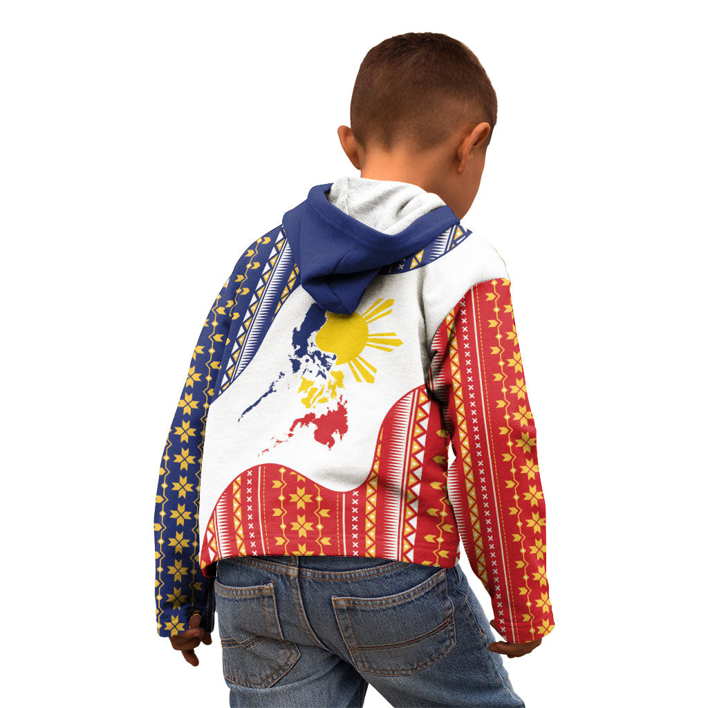 Philippines Flag Day Kid Hoodie Filipino Traditional Igorot Tribal Pattern