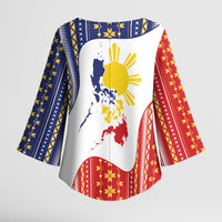 Philippines Flag Day Kimono Sleeve Blouse Filipino Traditional Igorot Tribal Pattern