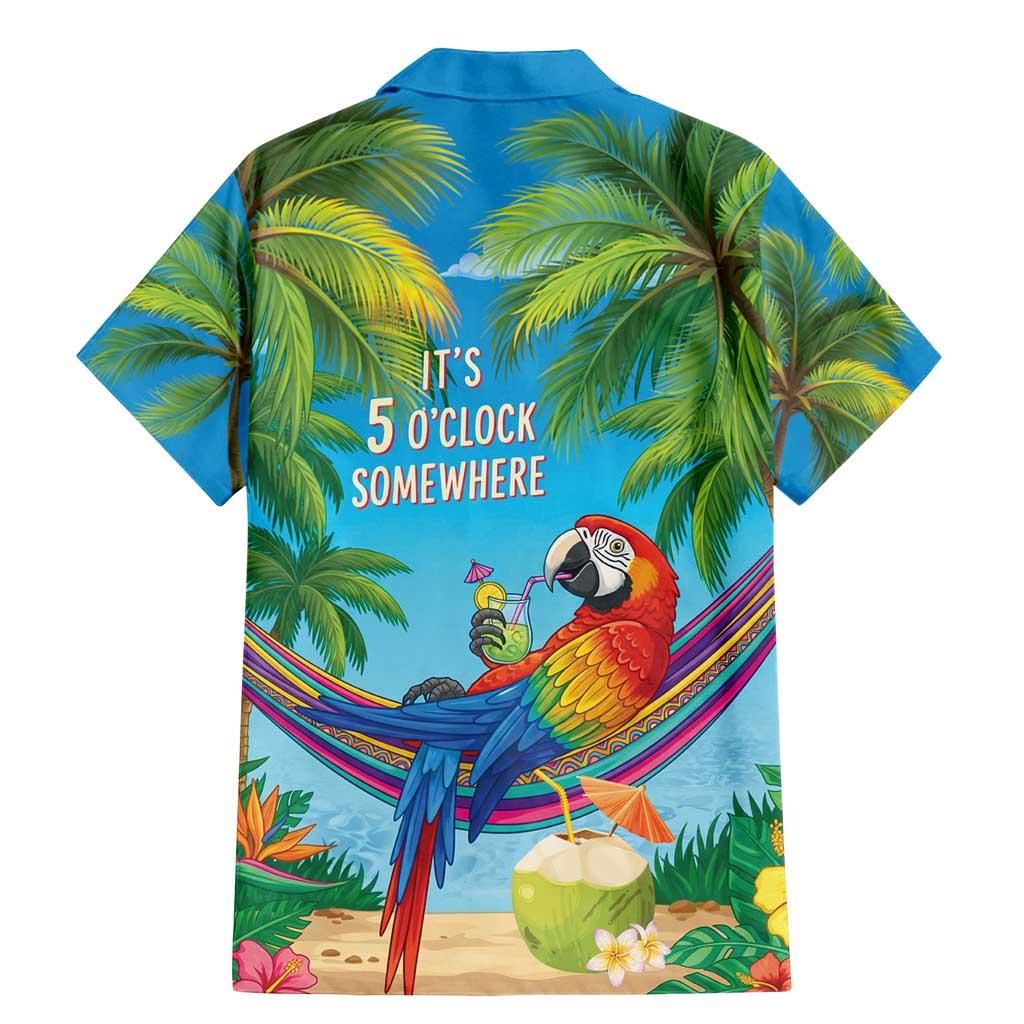 5 Oclock Somewhere Family Matching Mermaid Dress and Hawaiian Shirt Hawaii Parrots Cocktail Summer Beach Vibe LT9 - Polynesian Pride