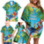 5 Oclock Somewhere Family Matching Off Shoulder Short Dress and Hawaiian Shirt Hawaii Parrots Cocktail Summer Beach Vibe - Polynesian Pride