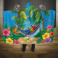5 Oclock Somewhere Hooded Blanket Hawaii Parrots Cocktail Summer Beach Vibe - Polynesian Pride