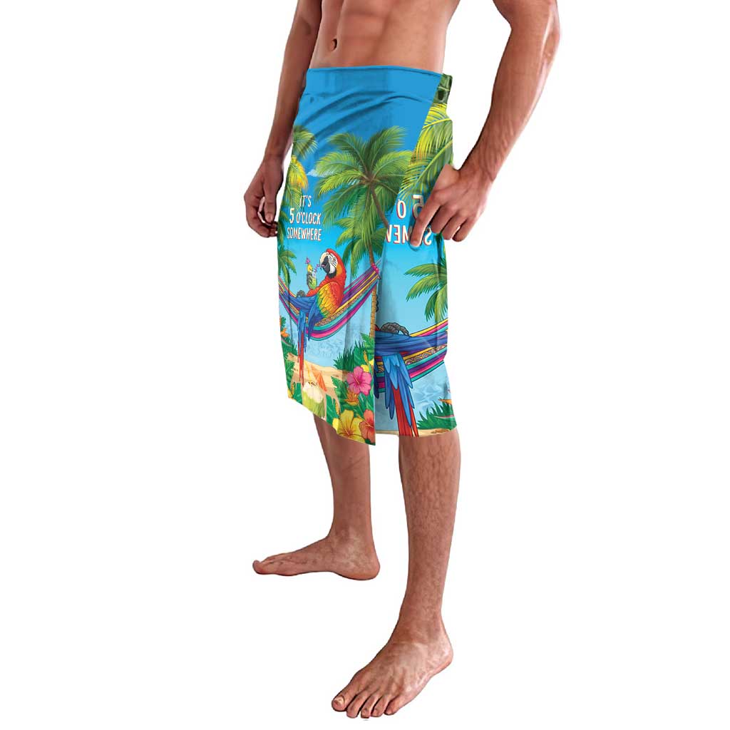 5 Oclock Somewhere Lavalava Hawaii Parrots Cocktail Summer Beach Vibe - Polynesian Pride