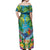 5 Oclock Somewhere Off Shoulder Maxi Dress Hawaii Parrots Cocktail Summer Beach Vibe - Polynesian Pride
