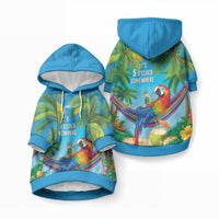 5 Oclock Somewhere Pet Hoodie Hawaii Parrots Cocktail Summer Beach Vibe LT9 Pullover Blue - Polynesian Pride