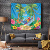 5 Oclock Somewhere Tapestry Hawaii Parrots Cocktail Summer Beach Vibe - Polynesian Pride