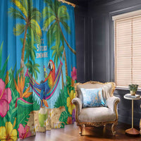 5 Oclock Somewhere Window Curtain Hawaii Parrots Cocktail Summer Beach Vibe - Polynesian Pride