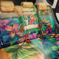 5 Oclock Somewhere Personalized Back Car Seat Cover Hawaii Parrots Plumeria Summer Vibe - Polynesian Pride