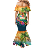 5 Oclock Somewhere Personalized Family Matching Mermaid Dress and Hawaiian Shirt Hawaii Parrots Plumeria Summer Vibe LT9 - Polynesian Pride