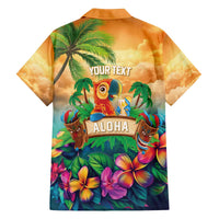 5 Oclock Somewhere Personalized Family Matching Off The Shoulder Long Sleeve Dress and Hawaiian Shirt Hawaii Parrots Plumeria Summer Vibe - Polynesian Pride