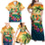 5 Oclock Somewhere Personalized Family Matching Off Shoulder Maxi Dress and Hawaiian Shirt Hawaii Parrots Plumeria Summer Vibe - Polynesian Pride