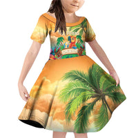 5 Oclock Somewhere Personalized Family Matching Off Shoulder Short Dress and Hawaiian Shirt Hawaii Parrots Plumeria Summer Vibe - Polynesian Pride