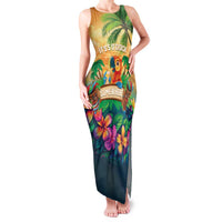 5 Oclock Somewhere Personalized Family Matching Tank Maxi Dress and Hawaiian Shirt Hawaii Parrots Plumeria Summer Vibe - Polynesian Pride