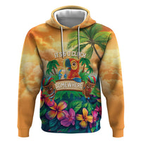 5 Oclock Somewhere Personalized Hoodie Hawaii Parrots Plumeria Summer Vibe - Polynesian Pride
