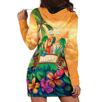 5 Oclock Somewhere Personalized Hoodie Dress Hawaii Parrots Plumeria Summer Vibe - Polynesian Pride